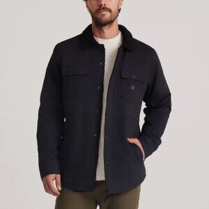 Roark Men’s Hebrides Fleece Lined Jacket Black Snap Button Front Collared Size M